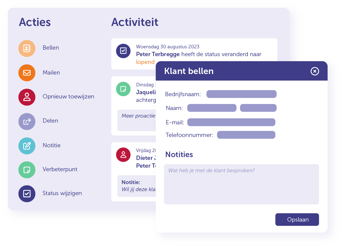 Direct acteren op de feedback Medewerkers van Integron in gesprek met de klant